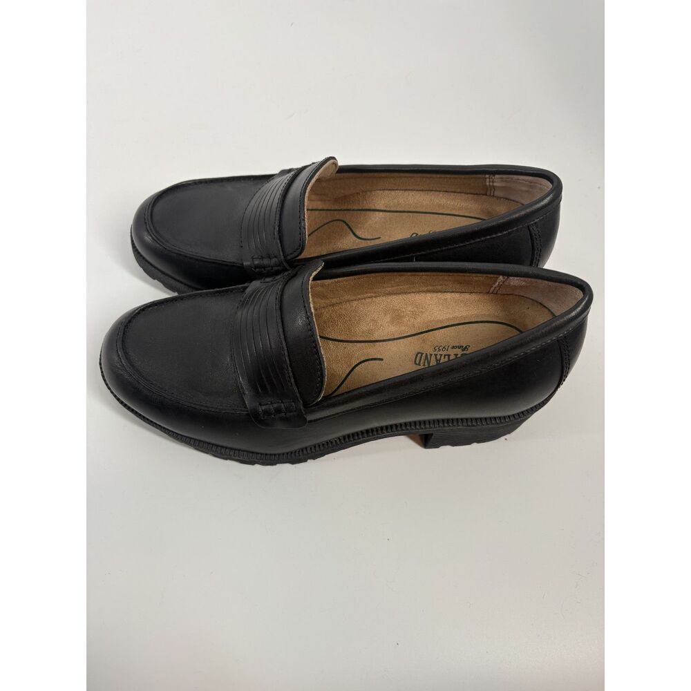 Eastland Black Leather Penny Loafers Comfort Slip-On Classic Flats - Picture 3 of 5